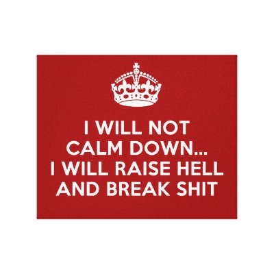 Keep Calm Raise Hell and Break Stuff Stretched Canvas Prints