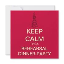 KEEP CALM Red Rehearsal Dinner Invitation