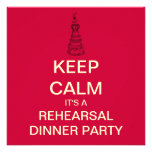 KEEP CALM Red Rehearsal Dinner Invitation
