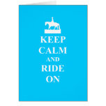 Keep calm & ride on (light blue) card