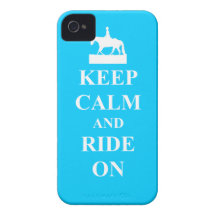 Keep calm & ride on (light blue) iPhone 4 Case-Mate cases