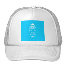 Keep calm & ride on (light blue) hats