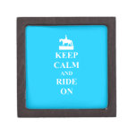 Keep calm & ride on (light blue) premium jewelry box