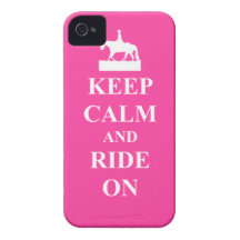 Keep calm & ride on (pink) iPhone 4 cases
