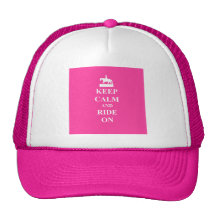 Keep calm & ride on (pink) mesh hats