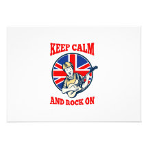 Keep Calm Rock On British Flag Queen Granny Guitar Announcements