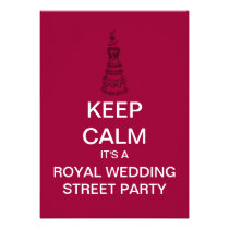 KEEP CALM Royal Wedding Street Party Invitation invitations