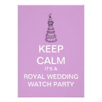 KEEP CALM Royal Wedding Watch Party Invite (Pink) invitations