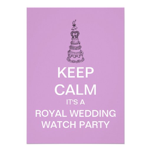 KEEP CALM Royal Wedding Watch Party Invite (Pink)