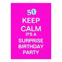 Keep Calm Surprise 50th Birthday Party Invitation invitations