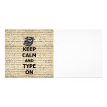 Keep calm & type on picture card