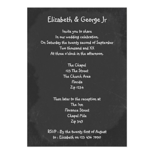 Keep Calm We Are Getting Married Chalkboard Personalized Invite