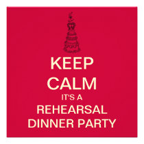 KEEP CALM Wedding Rehearsal Dinner Invite (Red) invitations