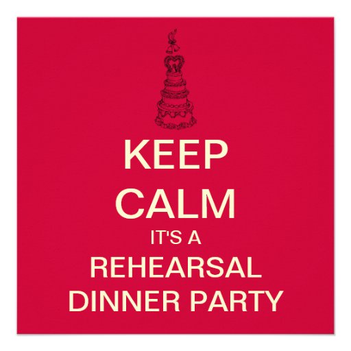 KEEP CALM Wedding Rehearsal Dinner Invite (Red)