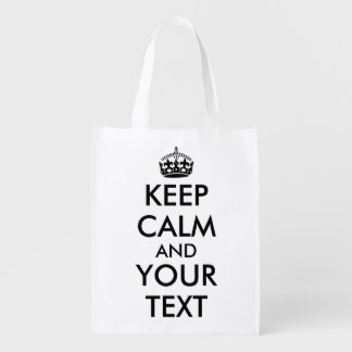 Keep Calm Your Text Custom Shopping Bag Template Grocery Bags