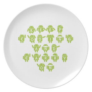 Keep Coding And Carry On (Bug Droid Font Shoutout) Plate