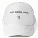 KEEP CYCLING CLEAN TRUCKER HAT, WHITE by f360design KEEP CYCLING CLEAN TRUCKER HAT, WHITE