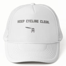 KEEP CYCLING CLEAN TRUCKER HAT, WHITE by f360design KEEP CYCLING CLEAN TRUCKER HAT, WHITE