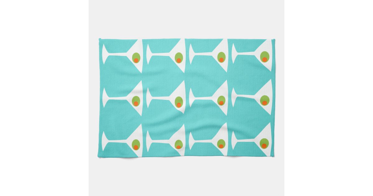 Keep 'Em Coming Martini Kitchen Towel (turquoise) Zazzle