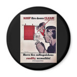 Keep Fire Doors Clear Fridge Magnet