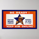 Keep Him Smiling ~ Vintage WW1 Poster. posters