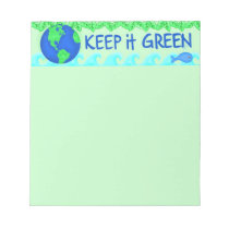 Keep It Green Earth Ecology Notepad notepads