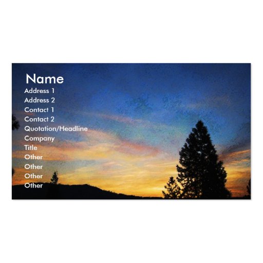 Keep it Simple Blue Orange Sunrise Profile Card Business Card Template (front side)