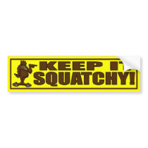 KEEP IT SQUATCHY - Hipster Bigfoot Bumper Stickers