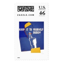 Keep It To Yourself WWII 1942 WPA Stamp