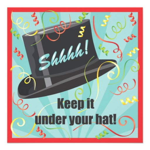 Keep it under your hat Surprise Party Invitation Zazzle