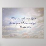 Keep Me Safe Psalm Quote Poster