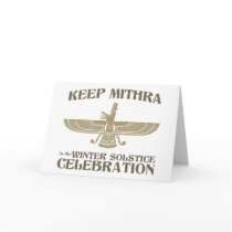 Keep Mithra in the Winter Solstice Celebration Greeting Card