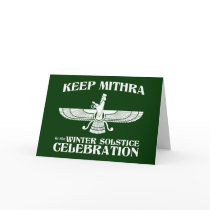 Keep Mithra in the Winter Solstice Celebration Card