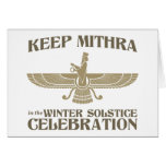 Keep Mithra in the Winter Solstice Celebration Greeting Card