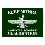 Keep Mithra in the Winter Solstice Celebration Card