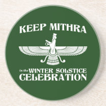 Keep Mithra in the Winter Solstice Celebration coasters