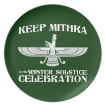 Keep Mithra in the Winter Solstice Celebration plates