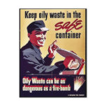 Keep Oily Waste In The Safe Container Post Card