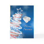 Keep our troops safe Christmas (blue) Cards