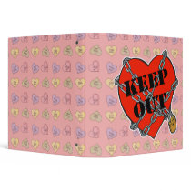 keep out chained heart 3 ring binders