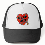 keep out chained heart hats