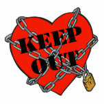 keep out chained heart cut out