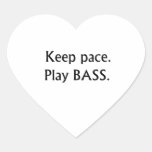 Keep pace Play Bass black text design Sticker