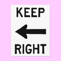 Keep Right postcards