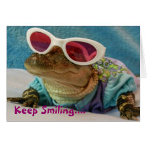 Keep Smiling... Alligator In Sunglasses Card cards