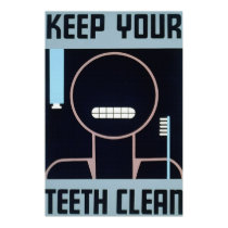 Keep Your Teeth Clean Poster posters by retroz Keep Your Teeth Clean Poster posters