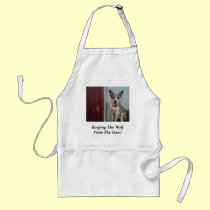 Keeping The Wolf From The Door! aprons