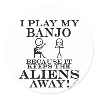 Keeps Aliens Away Banjo sticker