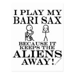 Keeps Aliens Away Bari Sax Postcard Keeps Aliens Away Bari Sax Postcard