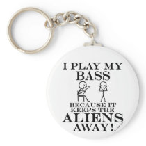 Keeps Aliens Away Bass Keychains
